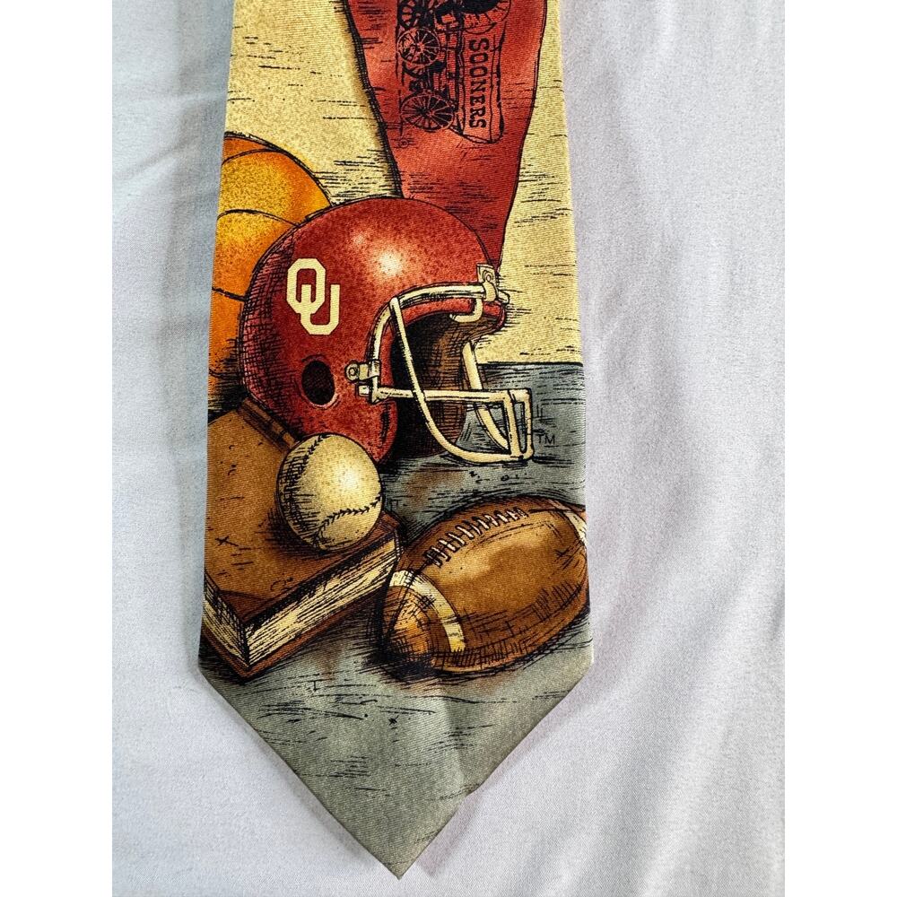 Oklahoma Sooners OU Eagles Wings Silk Tie Football NCAA Vintage Style Necktie - Picture 2 of 9